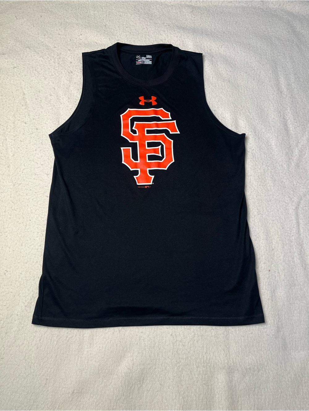 Under Armour Heat Gear MLB SF San Francisco Giants Black Tank Top Mens L Jersey